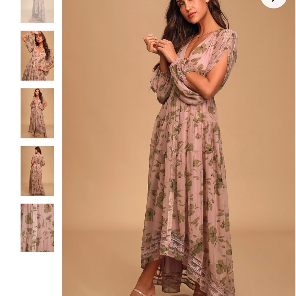 Lulu's Oh So Sweet Mauve Floral Print Dress